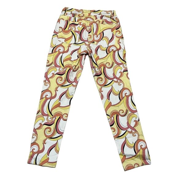 Boston Proper Abstract Mosaic Swirls Womens Size 4 Multicolor Retro Vibe Pants - Picture 5 of 6